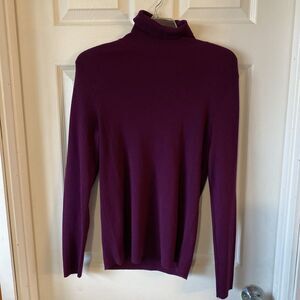 Chico’s Sweater Women’s Size 1 Purple Long Sleeve High Neck Pullover Stretch